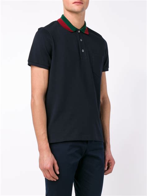 gucci polo t shirt sale|gucci navy striped polo shirt.